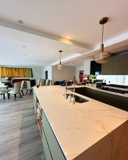 Professionally cleaned kitchen worktop by Valim Cleaning Services